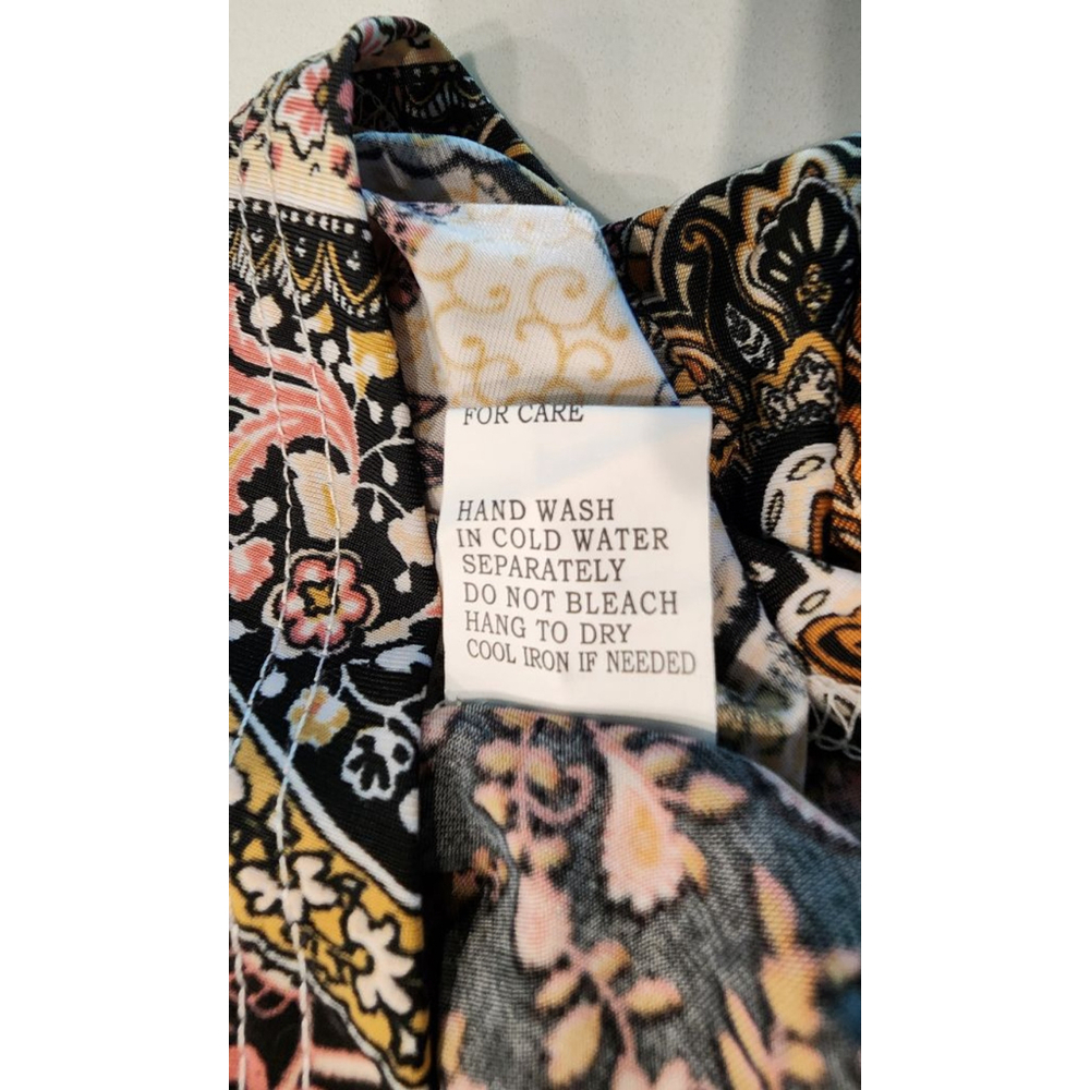 Stem & Vine Paisley Boho Top Womens Plus 1X Black Floral Lace Sleeve Blouse NWT - Picture 12 of 12